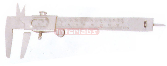 VERNIER CALIPER SLIDING STUDENTS Plated Steel Body in Cardboard Case, Plastic Case Optional